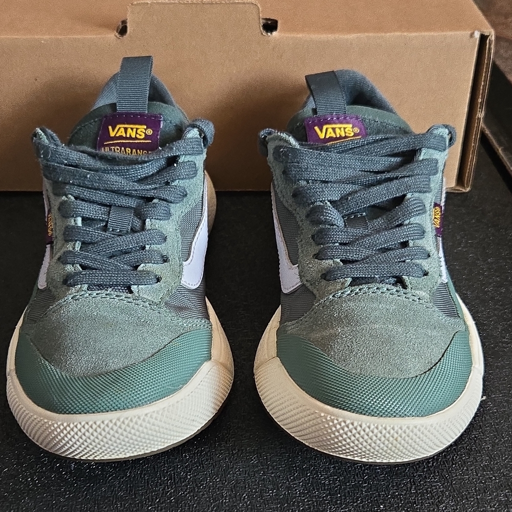 VANS UltraRange Green Purple White Mesh Suede Low Top Sneakers Lace Up 5.5 Men's